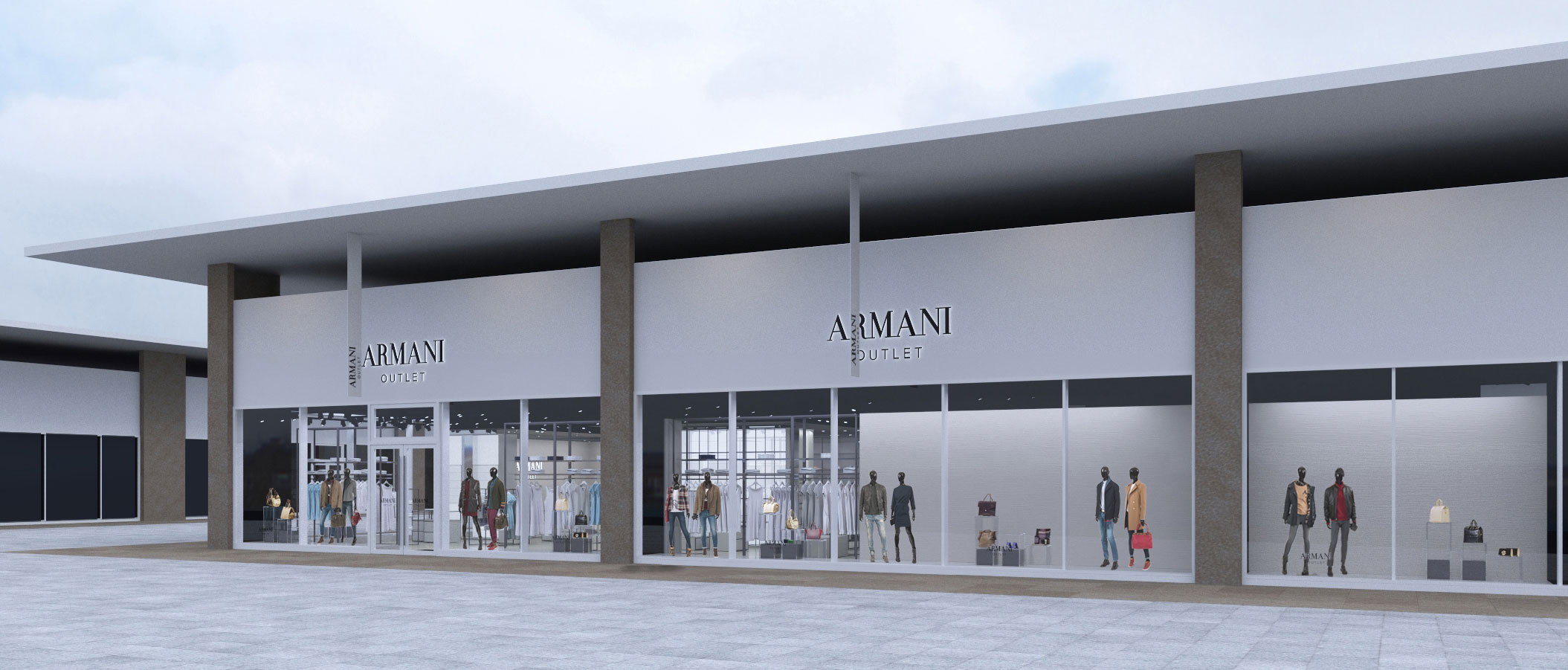 Milan Armani outlet refurbishment - outlet settimo torinese - Armani outlet  - architect firm Milan and Turin - G*AA Italian Architect - Attilio  Giaquinto | G*AA - Giaquinto Architetti Associati